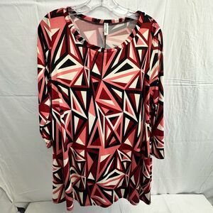 0000 Carole Christian Los Angeles abstract patterned tunic women’s shirt large